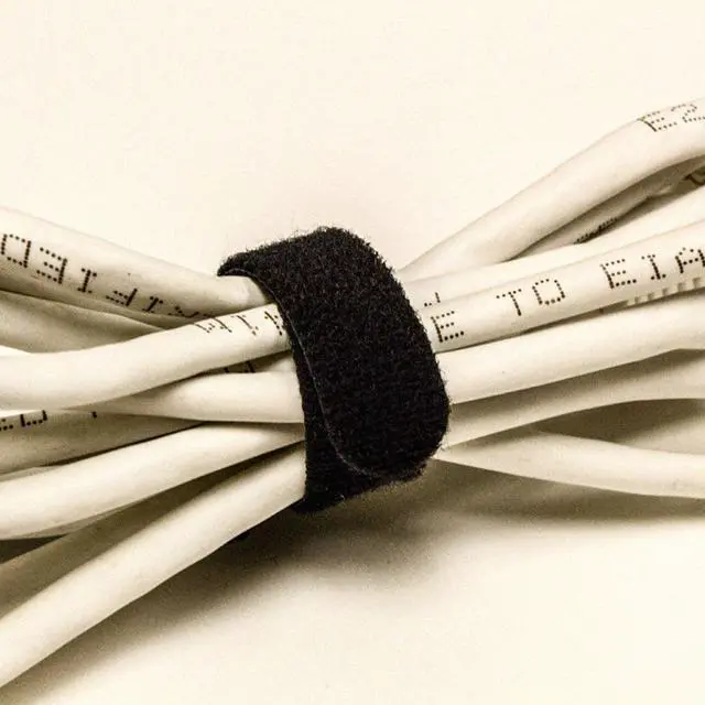 Alt view image 5 of 5 - 10 Inch Hook and Loop Reusable Strap Cable Cord Wire Ties 100 Pack Black