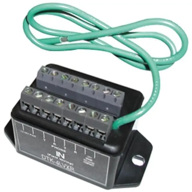 Main image of DTK-4LVXR 4 Pair Telephone Entry Protection - 1 Pair 12/24V Power, 2 Pair 130V Telco, 1 Pair 24V Mag Lock Release