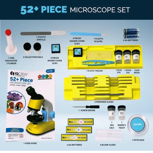 Alt view image 5 of 7 - M44-KT 1200X Compound Starter Microscope Kit w/Dual LED | 100X-1200X Magnification Range Compound Biological Microscope Built-In LED Illumination Built-In Condenser