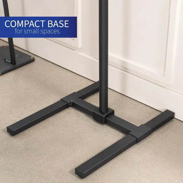 Alt view image 7 of 7 - Extra Tall TV Floor Stand with Shelf for 13 to 50 inch Screens, LED OLED 4K Smart Flat, Curved Monitors, 70 inch Tall, Max VESA 200x200, Tall Pole for Treadmills, Ellipticals, Black, STAND-TV17-S
