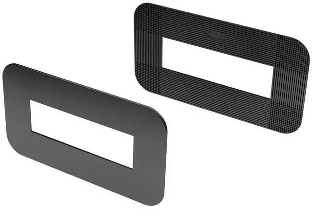 Main image of Car Stereo Radio Install Black Plastic Single DIN Trim Ring with 2" Border