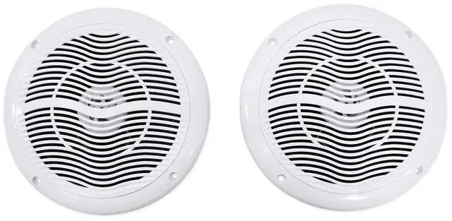 Main image of RMC65W White Pair 6.5" Waterproof Marine Boat Speakers, 2-Way | 600W Peak / 150W RMS CEA Compliant, 4 Ohm, Polypropylene Cone, ABS Basket, UV Resistant, Includes Wire