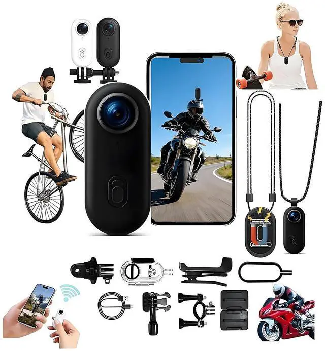 Main image of 4K Magnetic POV HD Action Camera,Magnetic Necklace Camera for Motorcycle,Wearable Wide Hands-Free Sports Camera,Compact Thumb Mini Cameras,for Motorcycle,Bike,Travel and Pet Walk (128G 1080P Black)