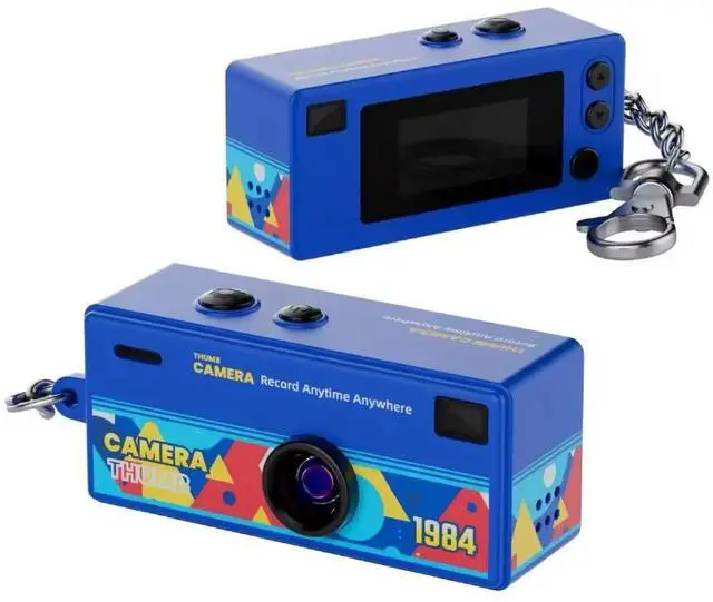 Main image of CharmSnap Mini Keychain Camera, 1080P HD Digital Camera, 2MP Point & Shoot, Portable Pocket Camera for Kids & Travel, Wide Angle Lens, USB-C Rechargeable (Blue)