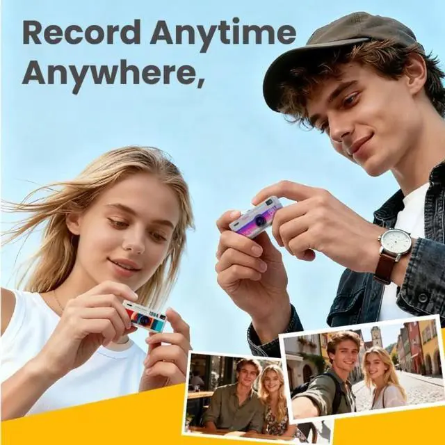Alt view image 6 of 7 - CharmSnap Mini Keychain Camera, 1080P HD Digital Camera, 2MP Point & Shoot, Portable Pocket Camera for Kids & Travel, Wide Angle Lens, USB-C Rechargeable (White)