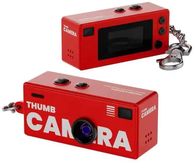Main image of CharmSnap Mini Keychain Camera, 1080P HD Digital Camera, 2MP Point & Shoot, Portable Pocket Camera for Kids & Travel, Wide Angle Lens, USB-C Rechargeable (Red)