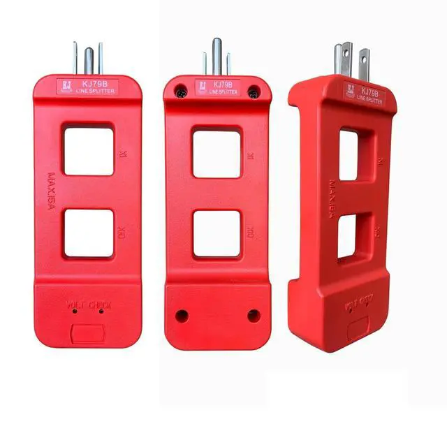 Alt view image 7 of 7 - KJ79B AC Line Splitter, Line Splitter for Clamp Meter, 10x Measurement, 15A Max Current, for US Outlets(red) (KJ79B red 3pcs)