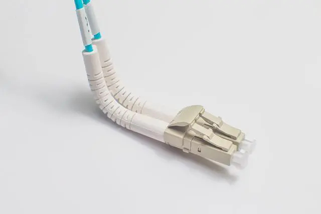 Alt view image 3 of 5 - 30M OM4 LC LC Fiber Optic Cable | AnyAngle Duplex 50/125 LC to LC Multimode Jumper 30 Meter (98.42ft) | Length Options: 1M-30M | Plenum 40/100g qsfp+ 100gbase sr ofnp mmf-lc-lc