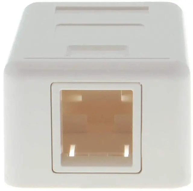 Alt view image 3 of 5 - Keystone Jack Surface Mount Box White, Biscuit for RJ45, RJ11, RJ12 Keystone Jacks, UL Listed, RoHs Compliant (5-Pack, 1-Port)