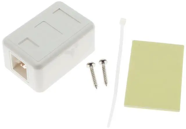Alt view image 5 of 5 - Keystone Jack Surface Mount Box White, Biscuit for RJ45, RJ11, RJ12 Keystone Jacks, UL Listed, RoHs Compliant (5-Pack, 1-Port)