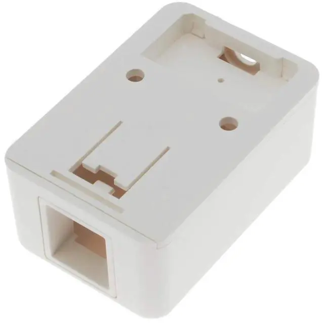 Alt view image 4 of 5 - Keystone Jack Surface Mount Box White, Biscuit for RJ45, RJ11, RJ12 Keystone Jacks, UL Listed, RoHs Compliant (5-Pack, 1-Port)
