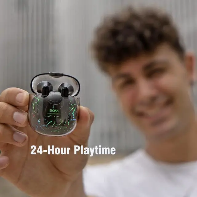 Alt view image 6 of 6 - True Wireless Bluetooth Earbuds, Bluetooth Earbuds with Touch Control, Bluetooth 5.0, 60ms Low Latency, 24H Playtime, IPX5 Sweatproof, in-Ear Earphones for Music, Game - Grey