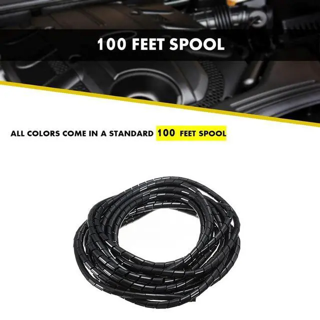 Alt view image 3 of 7 - Vortex Spiral Cable Wrap - 1/8 Inch 100 Feet Long - Hose Protector Flexible Polyethylene Wire Conduit Tubing Cable Sleeve Cord Cover to Organize Wires Natural