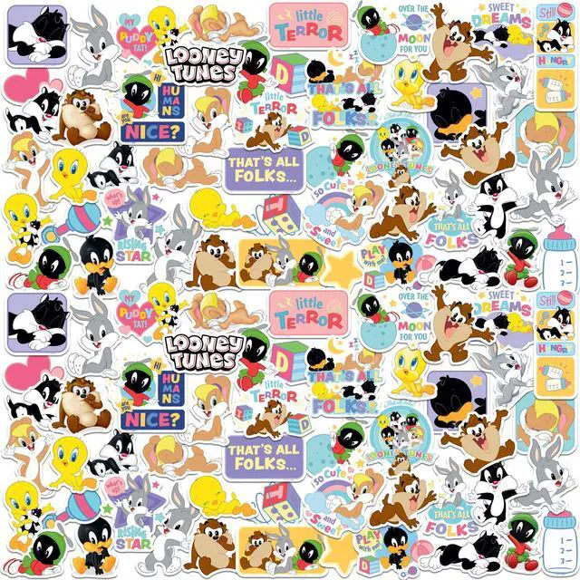 Main image of Looney Tunes Cute & Cuddly Collection 100 Vinyl Stickers Waterproof Die-Cut