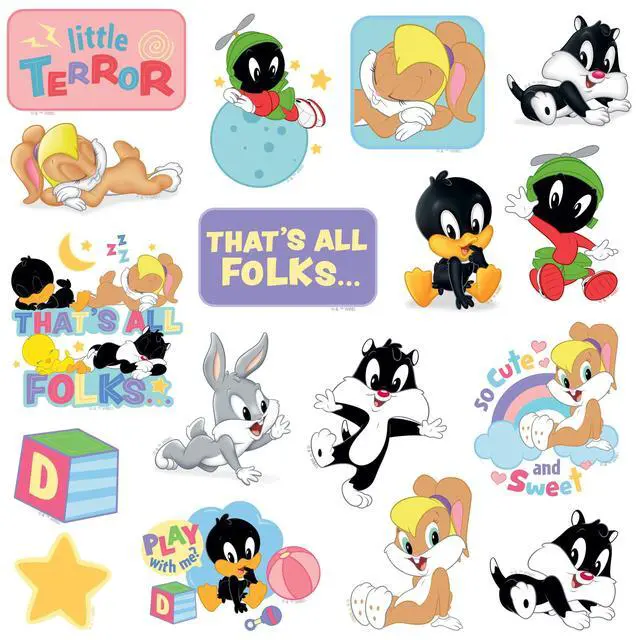 Alt view image 4 of 6 - Looney Tunes Cute & Cuddly Collection 100 Vinyl Stickers Waterproof Die-Cut