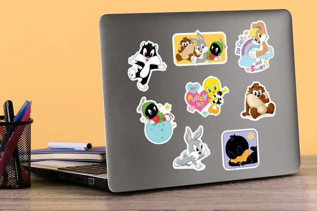Alt view image 5 of 6 - Looney Tunes Cute & Cuddly Collection 100 Vinyl Stickers Waterproof Die-Cut