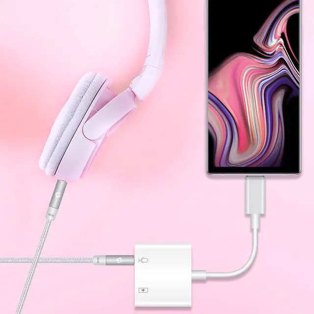 Alt view image 4 of 7 - Pro Headphone 3Amp Aux Adapter Compatible with T-Mobile Revvl 5G Plus USB-C 3.5mm Audio & Hi-Power Charging Port (Charge While You Listen)