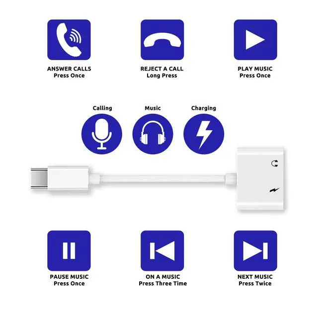 Alt view image 6 of 7 - Pro Headphone 3Amp Aux Adapter Compatible with T-Mobile Revvl 5G Plus USB-C 3.5mm Audio & Hi-Power Charging Port (Charge While You Listen)