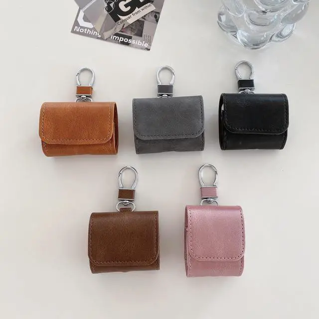 Alt view image 2 of 7 - Compatible with AirPods Pro 3, Fashion Leather Shockproof Accessories Protective Cover Case for AirPods Pro 3 with Keychain-Color#3