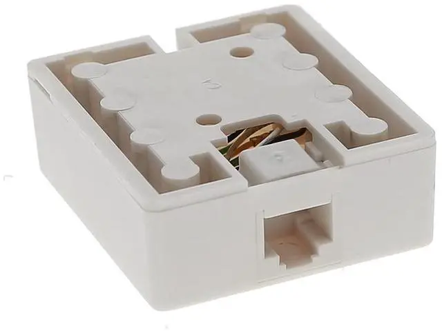 Alt view image 2 of 6 - (5-Pack) RJ12 (8P8C) Modular Single Port Surface Mount Jack Box White for Telehone/Phone Line with Mounting Screws