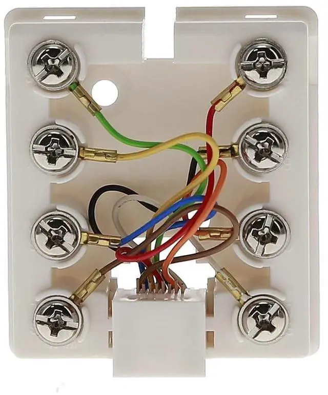 Alt view image 6 of 6 - (5-Pack) RJ12 (8P8C) Modular Single Port Surface Mount Jack Box White for Telehone/Phone Line with Mounting Screws