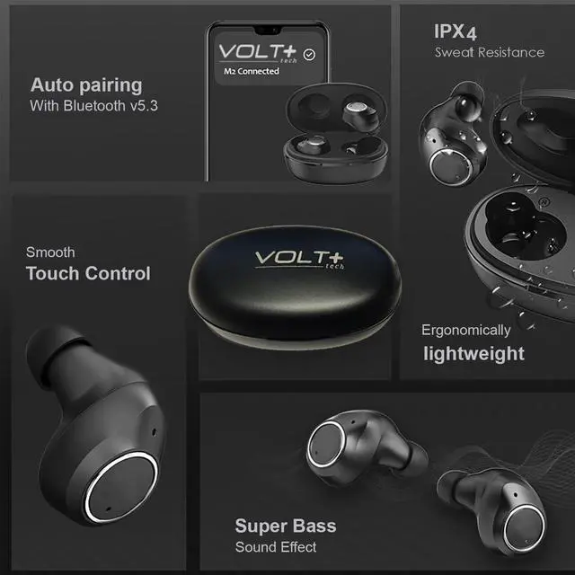 Alt view image 7 of 7 - Wireless V5 Bluetooth Earbuds Compatible with Garmin Rino 755t with Charging case for in Ear Headphones. (V5.0 Black)