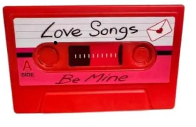 Main image of Personalized Valentine's Day Voice Recording Cassette, Red Retro Love Songs Recordable Message Tape, Romantic Custom Audio Gift