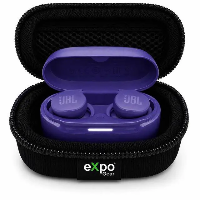 Alt view image 2 of 7 - Endurance Race 2 Case Bundle (Purple) True Wireless Sport Earbuds with Expo Gear Weather-Resistant Hard-Shell Case