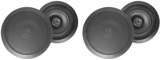 Main image of HC85 Black 8" Ceiling Home Audio Speakers, 8 Ohm, 2-Way, 4-Pack | 700W Peak / 240W RMS, Swivel Tweeter, Polypropylene Cone, Flush Mount, Paintable Grills, Rubber Surround, Mylar Dome, 89 dB