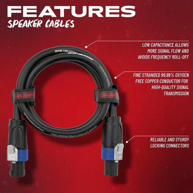 Alt view image 2 of 7 - By Gator Cases Composer Series Deluxe 50 Foot Twist Lock Connector to Twist Lock Connector Speaker Cable, (GCWC-SPK-50-2TL)