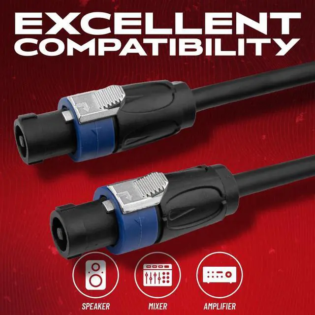 Alt view image 4 of 7 - By Gator Cases Composer Series Deluxe 50 Foot Twist Lock Connector to Twist Lock Connector Speaker Cable, (GCWC-SPK-50-2TL)