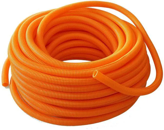 Main image of SLT34OR 3/4-Inch x 100-Feet Orange Split Loom Split Wire Loom Polyethylene Conduit Corrugated Plastic Tubing Sleeve for Various Automotive, Home, Marine, Industrial Wiring Applications