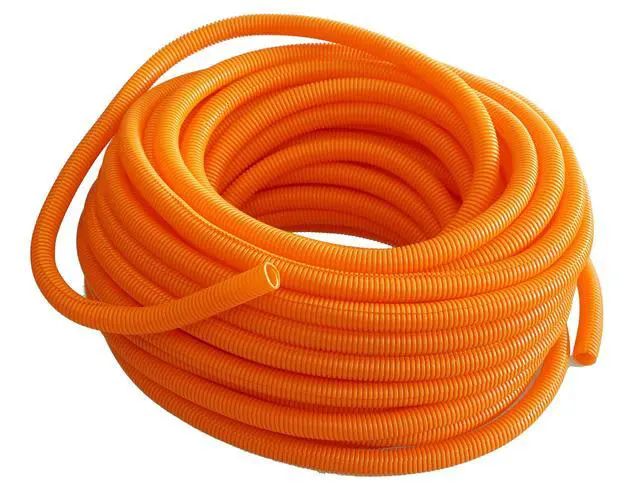 Alt view image 2 of 2 - SLT34OR 3/4-Inch x 100-Feet Orange Split Loom Split Wire Loom Polyethylene Conduit Corrugated Plastic Tubing Sleeve for Various Automotive, Home, Marine, Industrial Wiring Applications