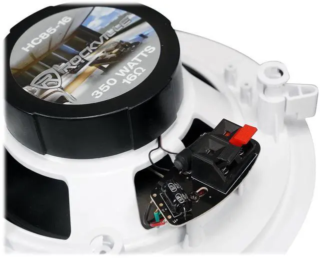 Alt view image 7 of 7 - HC85-16 White 8" 16-Ohm in-Ceiling Home Theater Speakers, Pair | 700W Peak/240W RMS, 2-Way, 8" Woofer, 1/2" Mylar Tweeter, Swivel Tweeter, 40Hz-20kHz, Paintable Grills, Rubber Surround