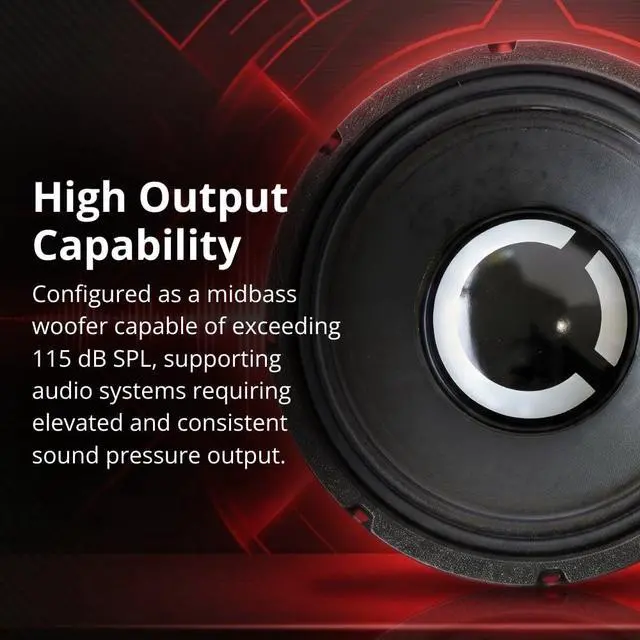 Alt view image 3 of 7 - Americano 10A500W-8, 10 500W Midbass Woofer 8 Ohm Speaker, 2 Voice Coil, Vented Motor Cooling, Water & UV Resistant Cone, High SPL Pro Audio Car Home Enclosure Use, Apical Former, USA Made