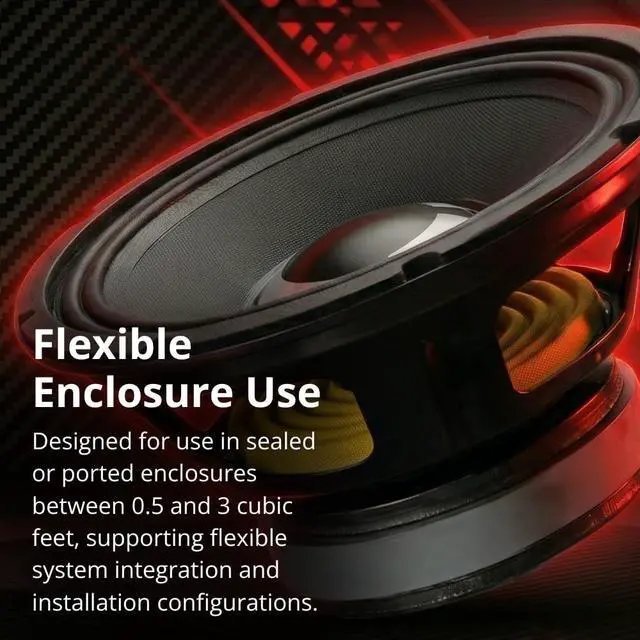 Alt view image 5 of 7 - Americano 10A500W-8, 10 500W Midbass Woofer 8 Ohm Speaker, 2 Voice Coil, Vented Motor Cooling, Water & UV Resistant Cone, High SPL Pro Audio Car Home Enclosure Use, Apical Former, USA Made
