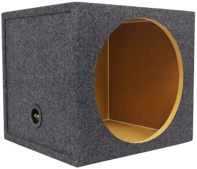 Main image of RGS15 Single 15" Sealed Car Sub Enclosure, 2.03 Cu Ft, 3/4" MDF | Subwoofer Box Made in USA, Gold Spring Loaded Terminals, Fits Most 15" Subs, 14.5" Mounting Depth, Heavy Duty, Carpeted