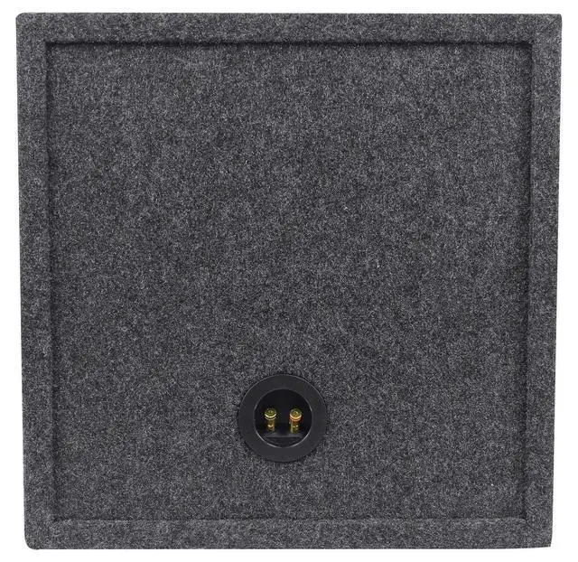 Alt view image 3 of 4 - RGS15 Single 15" Sealed Car Sub Enclosure, 2.03 Cu Ft, 3/4" MDF | Subwoofer Box Made in USA, Gold Spring Loaded Terminals, Fits Most 15" Subs, 14.5" Mounting Depth, Heavy Duty, Carpeted