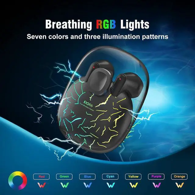 Alt view image 2 of 6 - True Wireless Bluetooth Earbuds, Bluetooth Earbuds with Touch Control, Bluetooth 5.0, 60ms Low Latency, 24H Playtime, IPX5 Sweatproof, in-Ear Earphones for Music, Game - Grey