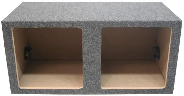 Alt view image 2 of 4 - Dual 10" Square Subwoofer Box Sealed Enclosure for Kicker L7 ASC | Twin cutout woofer cabinet, empty unloaded bass design, universal trunk fit, airtight chamber build, 10 inch size