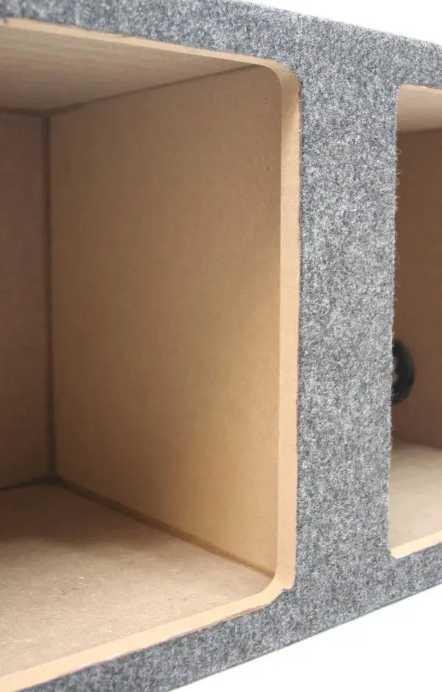 Alt view image 3 of 4 - Dual 10" Square Subwoofer Box Sealed Enclosure for Kicker L7 ASC | Twin cutout woofer cabinet, empty unloaded bass design, universal trunk fit, airtight chamber build, 10 inch size