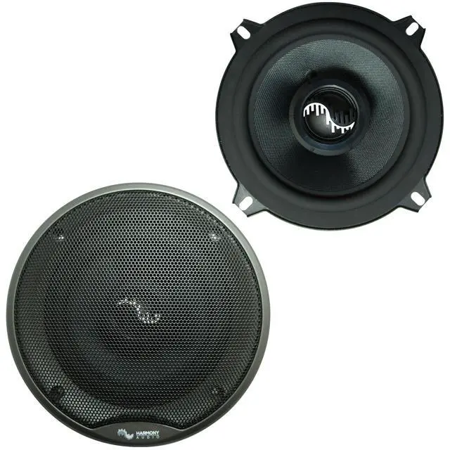 Alt view image 3 of 5 - 5.25" 5-1/4 Inch Car Speakers 250W Carbon Pair with Grills | 250 watt coaxial door replacement set, factory sound upgrade, protective covers included, front or rear deck install