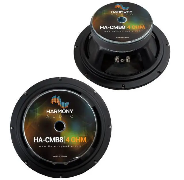 Alt view image 4 of 5 - 8 Inch Midrange Midbass Car Speakers 4 Ohm Carbon Cone | Mid bass punch for door and kick panel builds, pairs with horns tweeters and crossovers, truck SUV and street pro upgrades