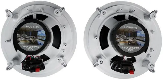 Alt view image 7 of 7 - HC85-16 White 8" 16-Ohm in-Ceiling Home Theater Speakers, 6-Pack | 700W Peak/240W RMS, 2-Way, 8" Woofer, 1/2" Mylar Tweeter, Swivel Tweeter, 40Hz-20kHz, Paintable Grills, Rubber Surround