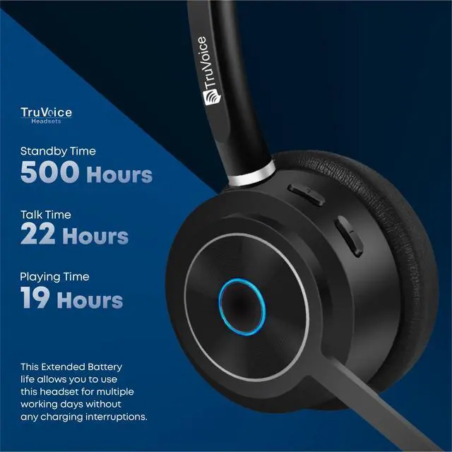 Alt view image 5 of 7 - BT85 Wireless Bluetooth Headset with V5.2 USB Dongle | Noise Suppression Speakers and NC Microphone | Fast Charging with 22 Hour Talk Time - Connects with 2 Devices Simultaneously