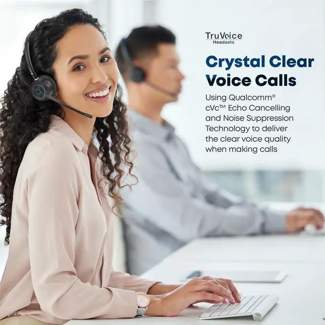 Alt view image 2 of 7 - BT85 Wireless Bluetooth Headset with V5.2 USB Dongle | Noise Suppression Speakers and NC Microphone | Fast Charging with 22 Hour Talk Time - Connects with 2 Devices Simultaneously