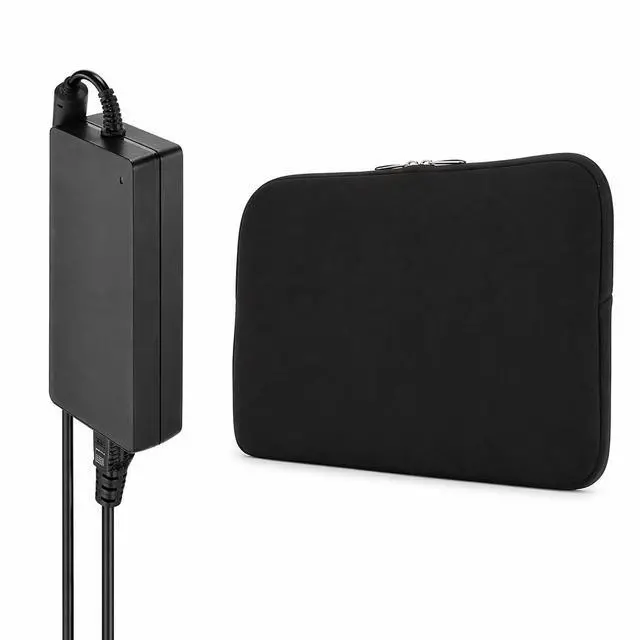 Main image of Travel Accessory 90W + 15" Laptop Sleeve Bundle All-in-One International Plug Accessory with USB Ports & Protective Laptop Case (Black)