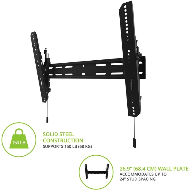 Alt view image 4 of 7 - PT300 Low Profile Tilting TV Mount for Most 40"-100" TVs - Supports TVs up to 150lbs - Sits 1.4 from the wall - Accommodates up to 24 Stud spacing - Max VESA 600x400