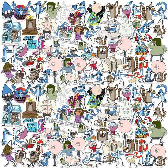 Main image of Regular Show 200 Vinyl Stickers Waterproof Die-Cut Decals Laptop Scrapbook
