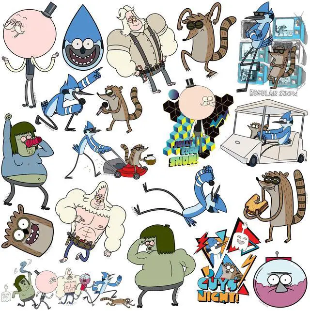 Alt view image 3 of 6 - Regular Show 200 Vinyl Stickers Waterproof Die-Cut Decals Laptop Scrapbook